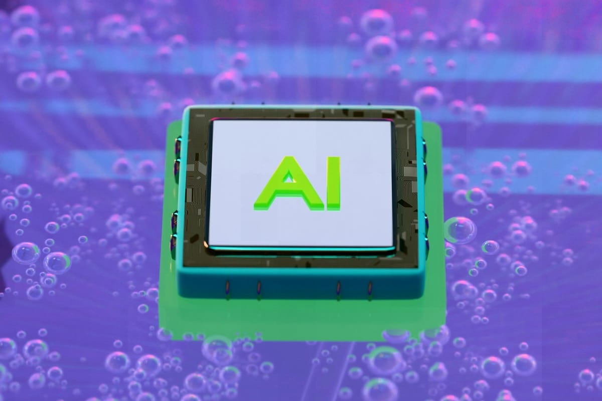 AI microchip on a circuit board