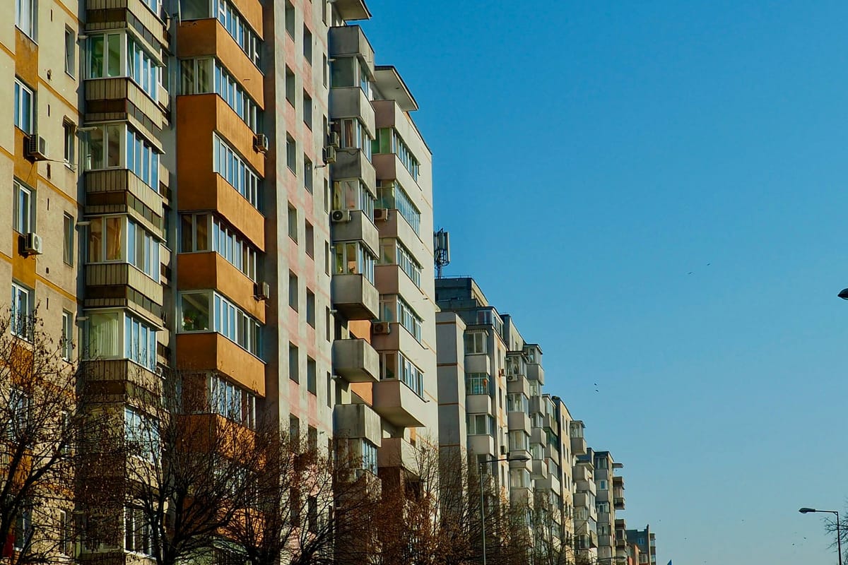 Apartment buildings and residential balconies representing rental housing