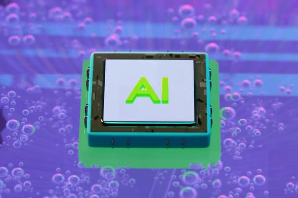 AI microchip on a circuit board