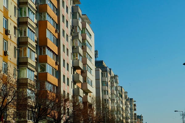 Apartment buildings and residential balconies representing rental housing