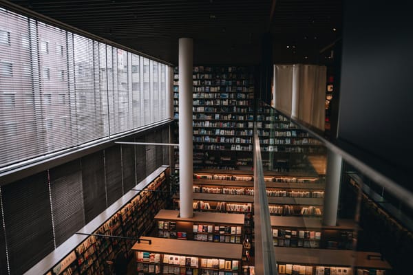 Welcoming public library interior representing family and community services